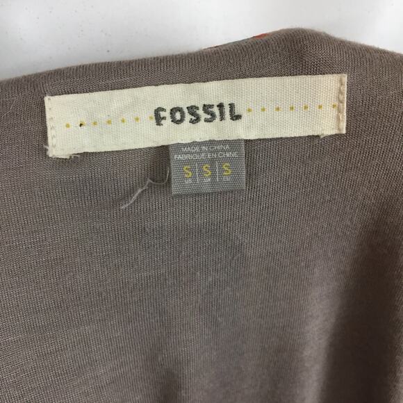 Fossil | Abstract Print Pleated Chiffon Dress Sz S - Picture 4 of 8